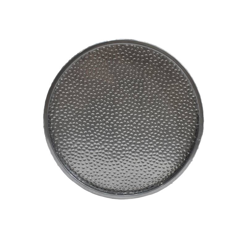 Modern Round Side Table with Gorgeous Hammered Surface and Sturdy Iron Frame for Living Room (Set of 2)