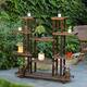 9-tier Indoor/Outdoor Wood Shelf Mobile Plant Stand