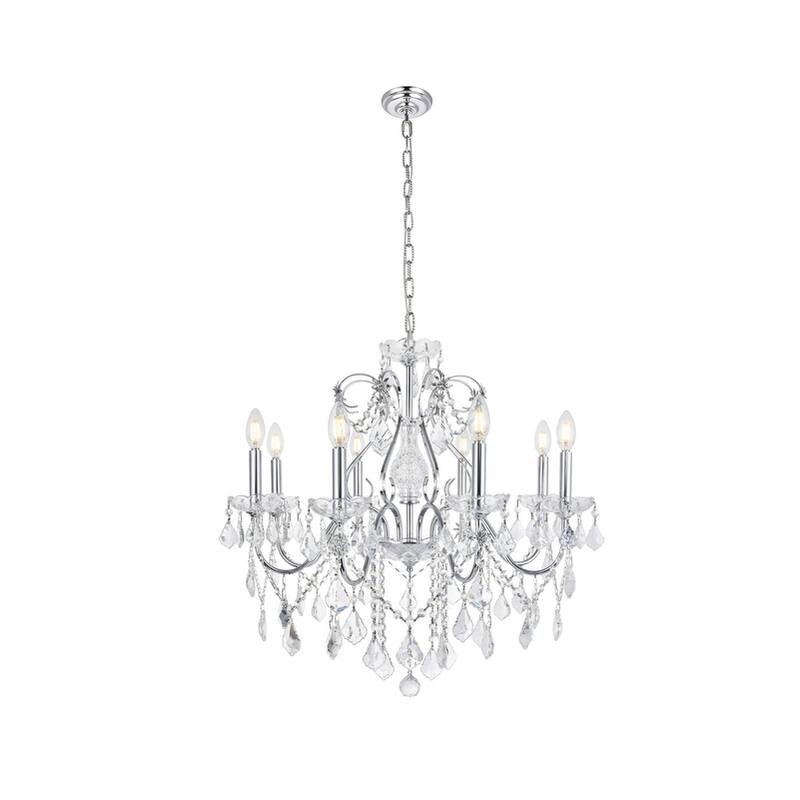 Fleur Illumination 8 light Chrome Chandelier - Chrome/royal cut crystals