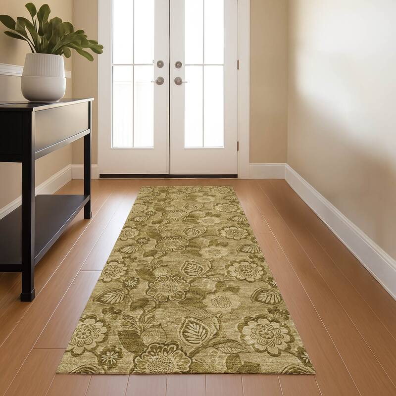 Premium Washable Super Soft Traditional Mayfield Rug - Mocha - 2'3" x 7'6"