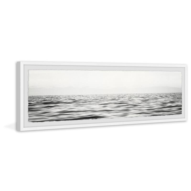 B&W Sea Framed Wall Art, Coastal Serenity - Tranquil Ocean-Inspired Wall Décor