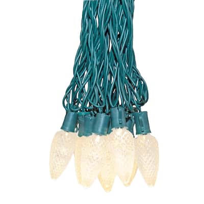 25 Foot C9 LED Outdoor Christmas String Light Set, Green Wire