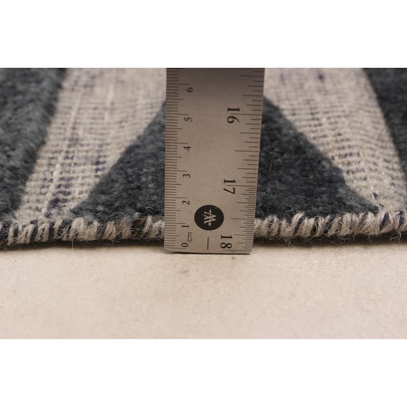 ECARPETGALLERY Hand-knotted Tangier Grey Wool Rug - 9'7 x 14'0