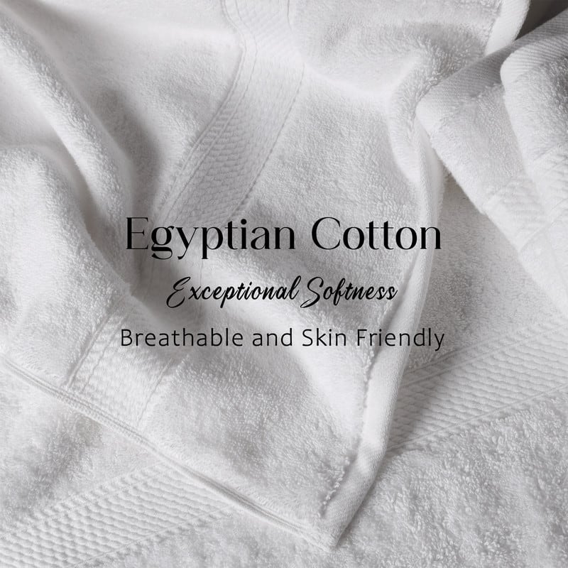Superior Egyptian Cotton 6 Piece Towel Set Ultra Plush & Absorbent Bath, Hand & Face Towels, Heavyweight Spa Quality