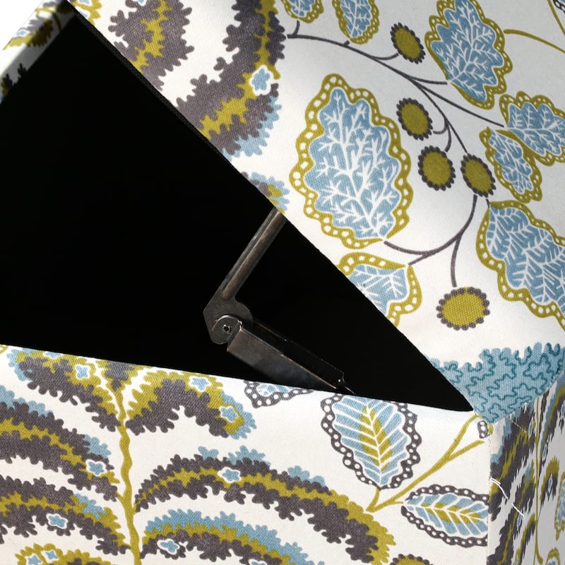 Adeco 21"W Linen Storage Ottoman with Turned Legs