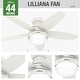 preview thumbnail 4 of 22, Hunter Lilliana Low Profile Ceiling Fan w/LED Light Kit, Pull Chain, Exclusive SureSpeed - Modern, Transitional