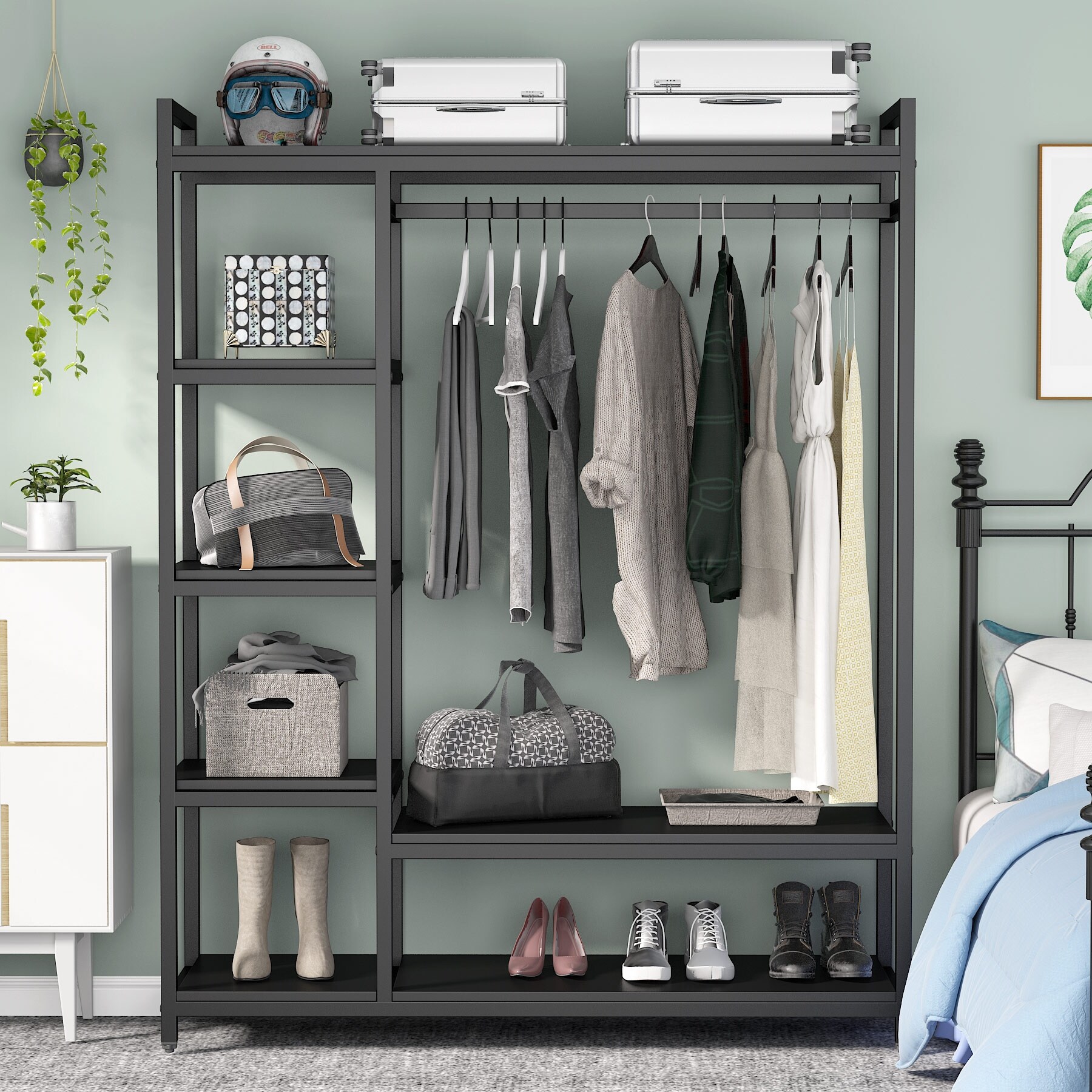 https://ak1.ostkcdn.com/images/products/is/images/direct/6027fb83464fb4ff50dffb7cad36535a9f7bc34e/Free-standing-Closet-Organizer-Garment-Rack-with-6-Shelf-1-Hanging-Bar.jpg