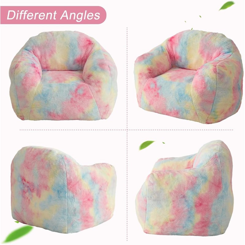 Faux Fur Bean Bag Chair Cozy Sofa Gaming Reading in Living Room, Pink
