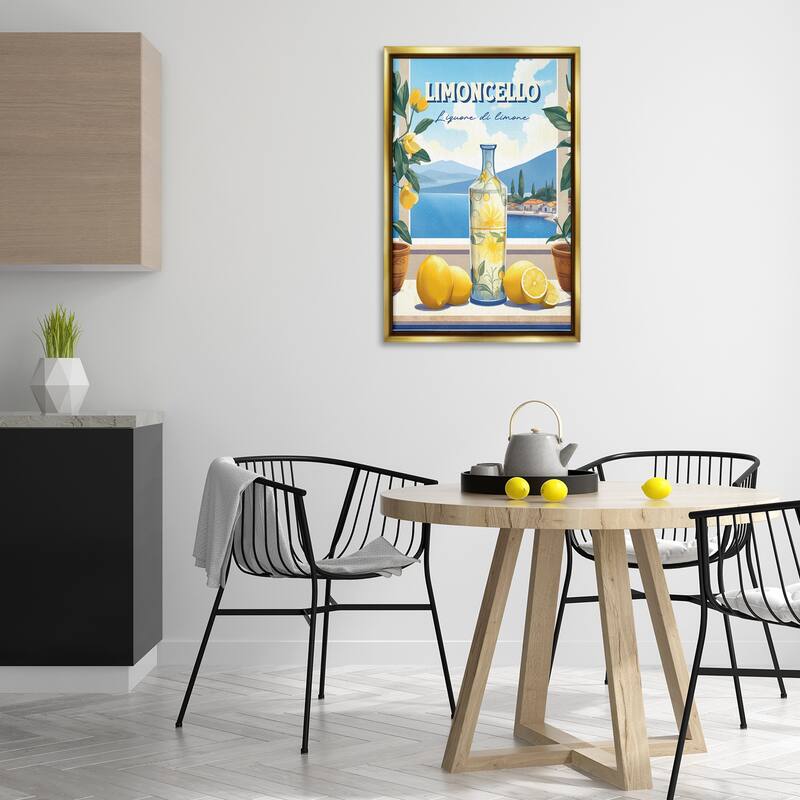 Stupell Limoncello Coastal View Framed Floater Canvas Wall Art Design By Andreas Magnusson