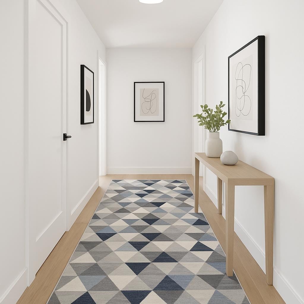 HomeRoots Geometric Modern Runner Area Rug - 144.00 in. x 27.00 in. x 0.40 in.