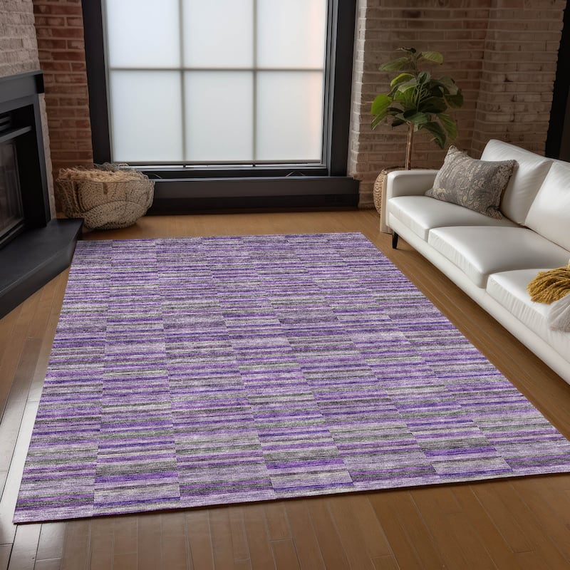 Machine Washable Indoor/ Outdoor Chantille Contemporary Geo Rug