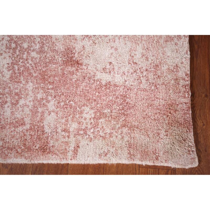 All-Over Abstract Indian Runner Rug Handmade Wool Carpet - 2'8"x 9'9"