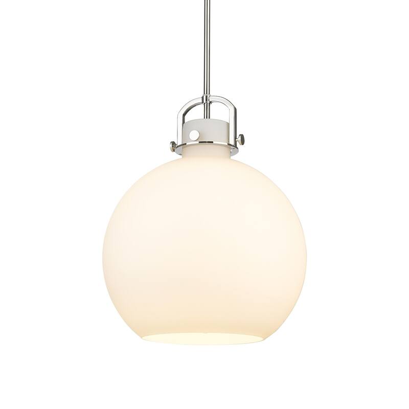 Innovations Lighting 410-1SL-21-16 Newton Sphere Pendant Newton Sphere - Polished Nickel / Matte White