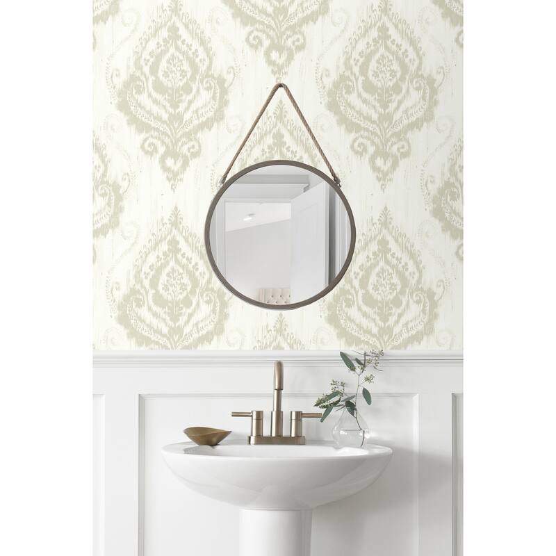 Seabrook Designs Lovette Ikat Damask Unpasted Wallpaper