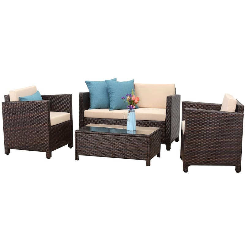 Royalcraft 5 Piece PE Rattan Wicker Outdoor Patio Furniture Set