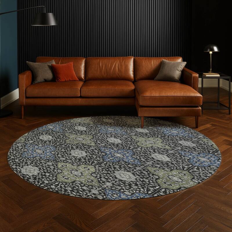 Machine Washable Indoor/ Outdoor Traditional Columbus Chantille Rug