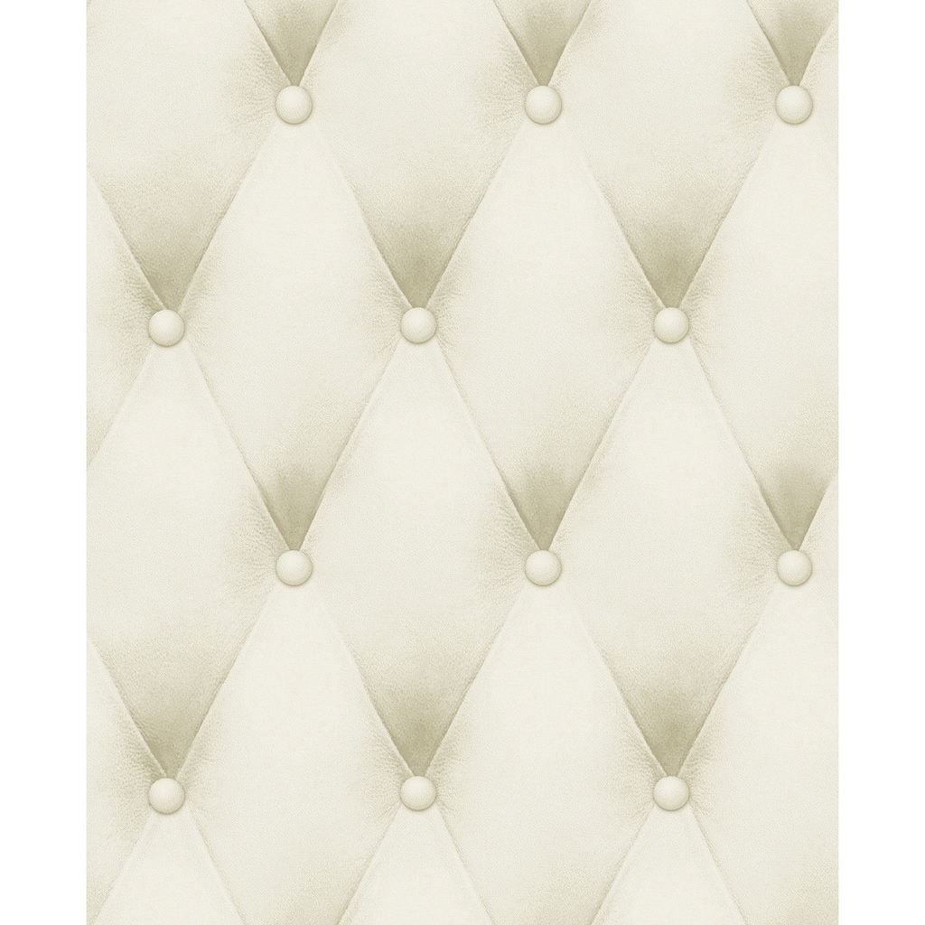 Seabrook Designs Vivienne Faux Tufting Unpasted Wallpaper