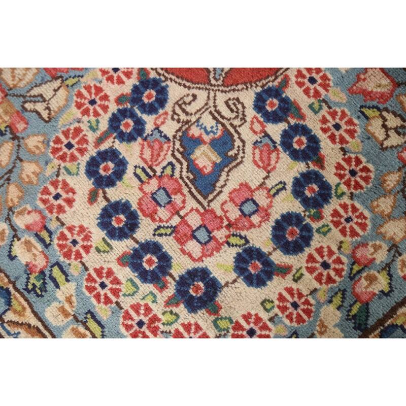 Hand Knotted Oriental 100% Wool Carpet Traditional Floral Oranges & Rust Kerman Area Rug - 11' 4'' X 8' 0''