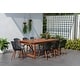 preview thumbnail 22 of 22, Amazonia Rawlins 9pc 100 FSC Wood Outdoor Patio Dining Set Black Sidechairs - Dark Wood