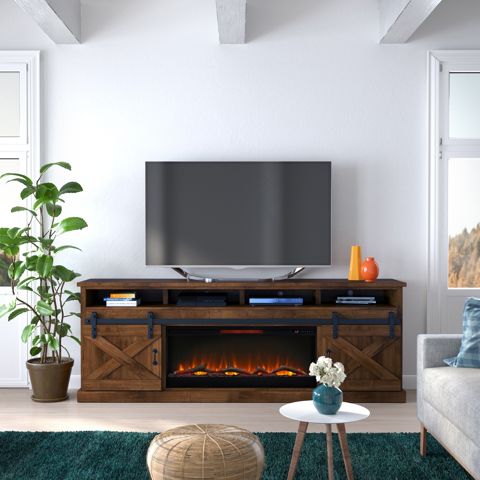 Assembled Fireplace TV Stand Bed Bath Beyond