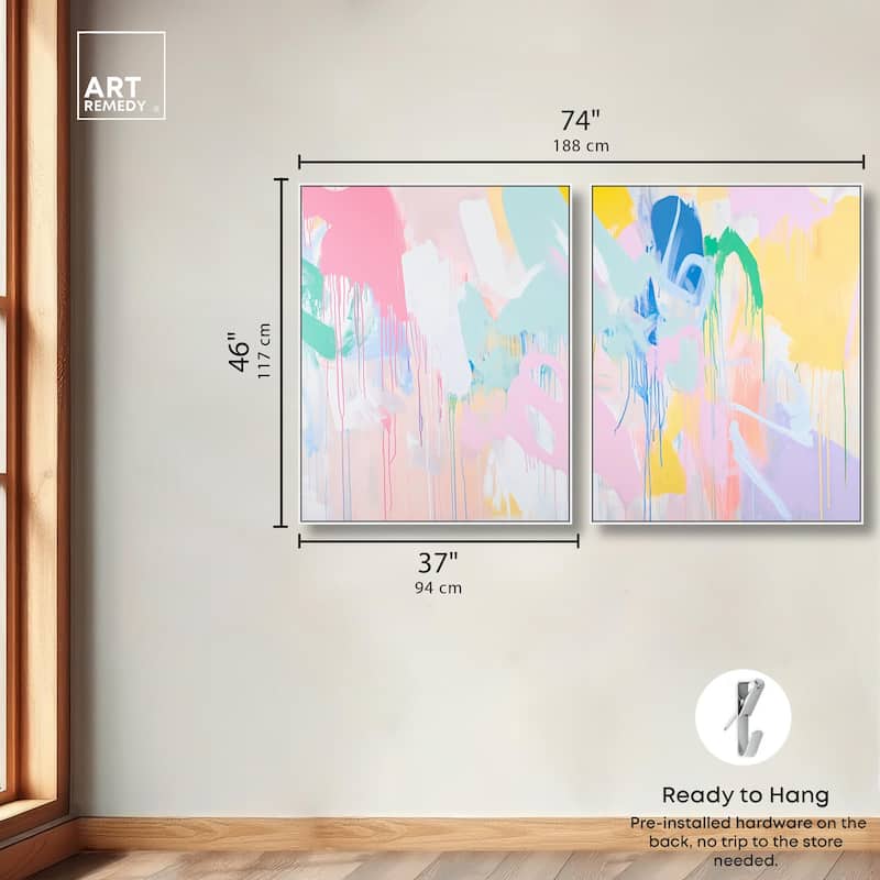 Joyful Drips Canvas Set of 2 by Art Remedy