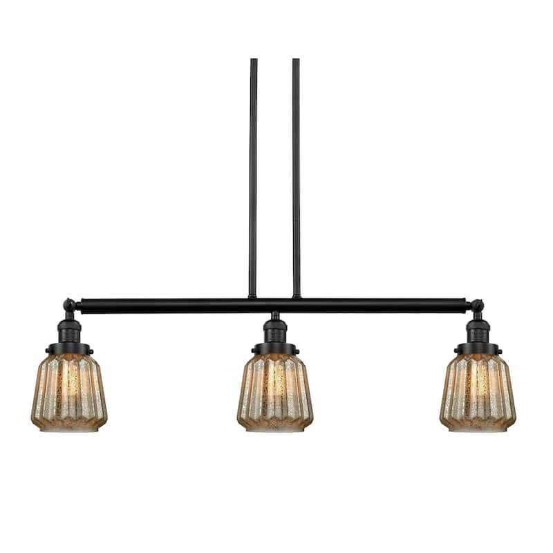 Innovations Lighting Chatham 3 Light 39" Wide Linear Chandelier - Oil Rubbed Bronze / Mercury Plated