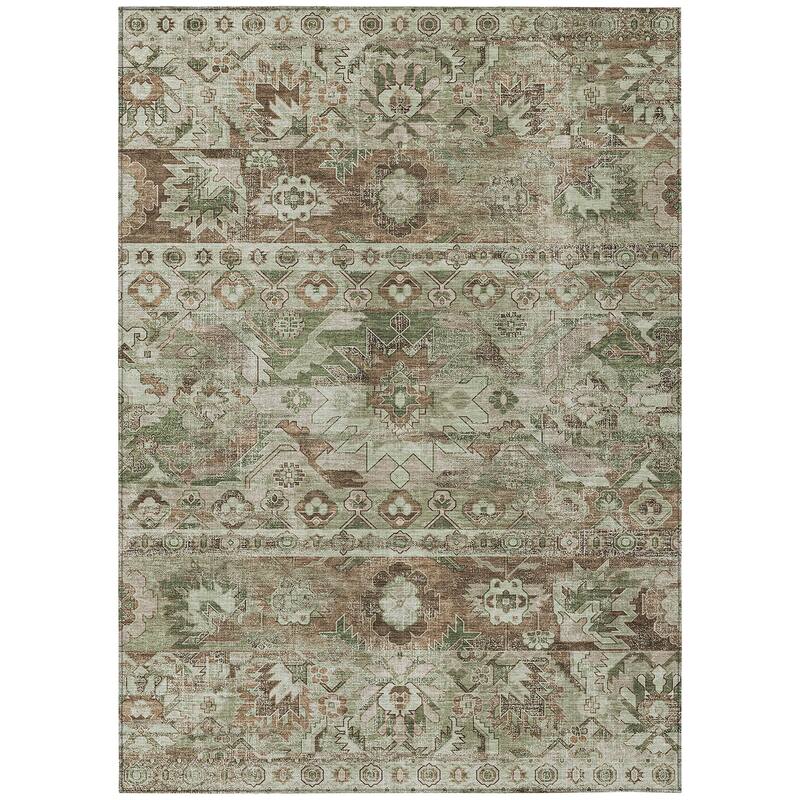 Machine Washable Indoor/ Outdoor Traditional Hudson Chantille Rug
