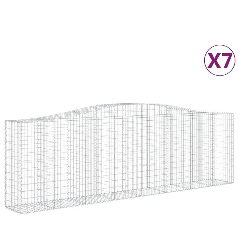 vidaXL Gabion Basket Arched Gabion Basket Planter for Flower Galvanized Iron - 78.7 x 78.7 x 23.6 inch