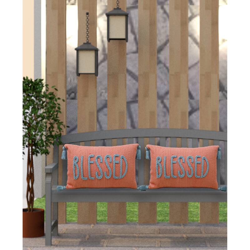 Linden Street Handwoven Braid Couching Decorative Pillow 14X24