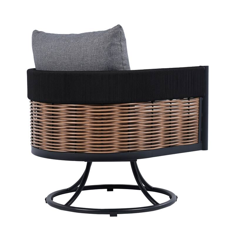 SAFAVIEH Outdoor Living Harrison Swivel Chair - 28"W x 28"D x 26"H