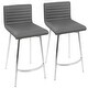preview thumbnail 13 of 28, Mason Contemporary Swivel Counter Stool Upholstered in Faux Leather (Set of 2) - N/A