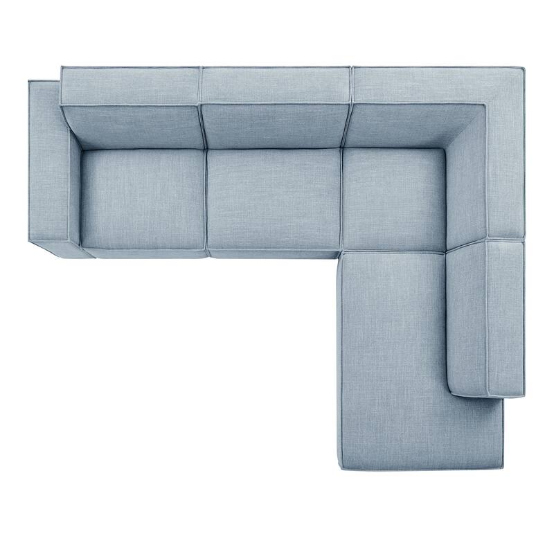 Restore 4-Piece Performance Fabric Upholstered Modular L-Shaped Sofa