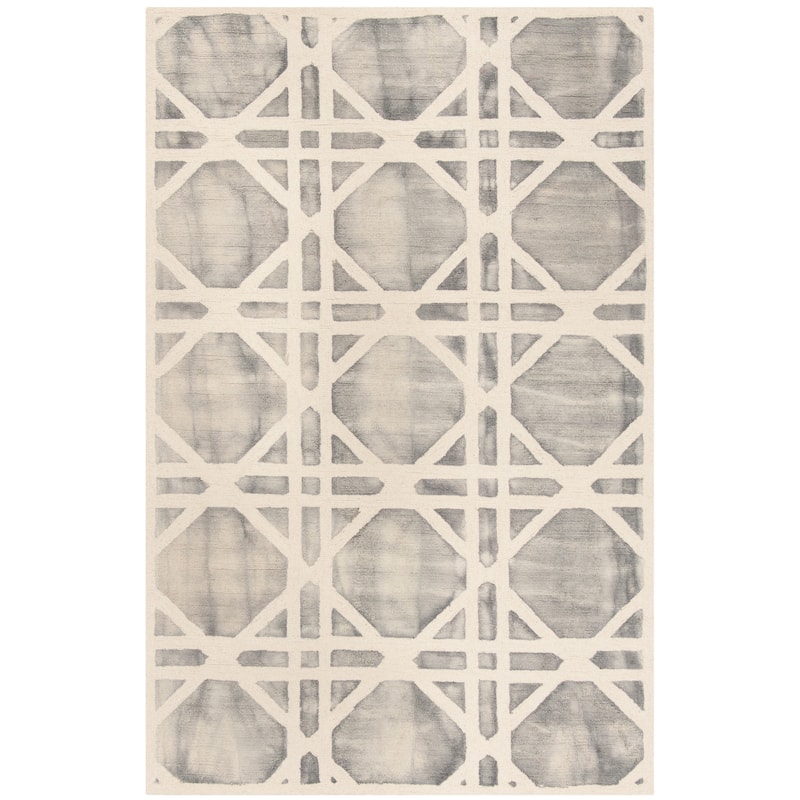 SAFAVIEH Handmade Dip Dye Oceana Geometric Wool Rug - 3' x 5' - Ivory/Grey