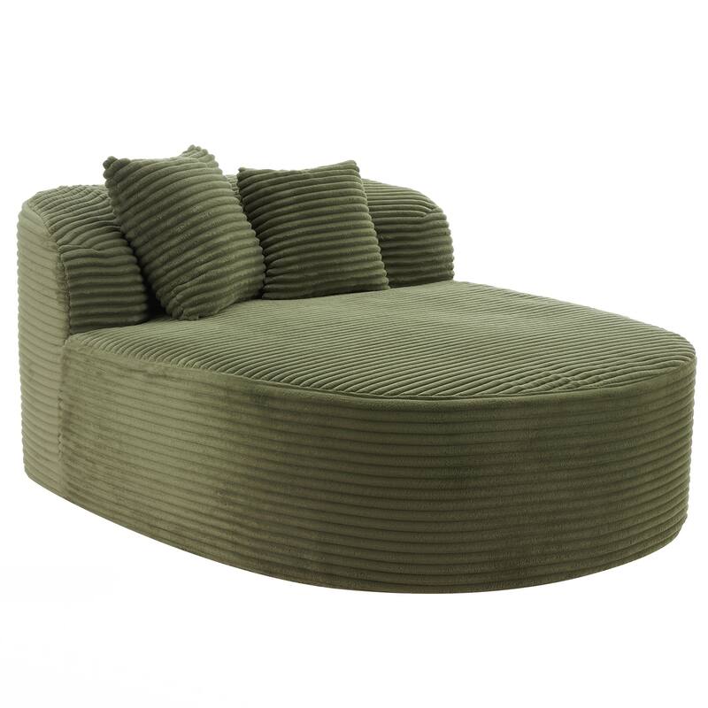 Modern Chaise Lounge Sofa Boneless Couch 51.6" Sofa Bed Compression Sofa Couch with Two Supportive Pillows for Living Room