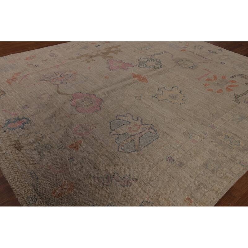 Oriental Vegetable Dye Oushak Turkish Rug Hand-Knotted Wool Carpet - 8'3"x 9'7"