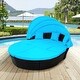 preview thumbnail 1 of 3, Outdoor Sectional Sofa Set,Daybed,Sunbed,Canopy,Round,Cushions,Blue