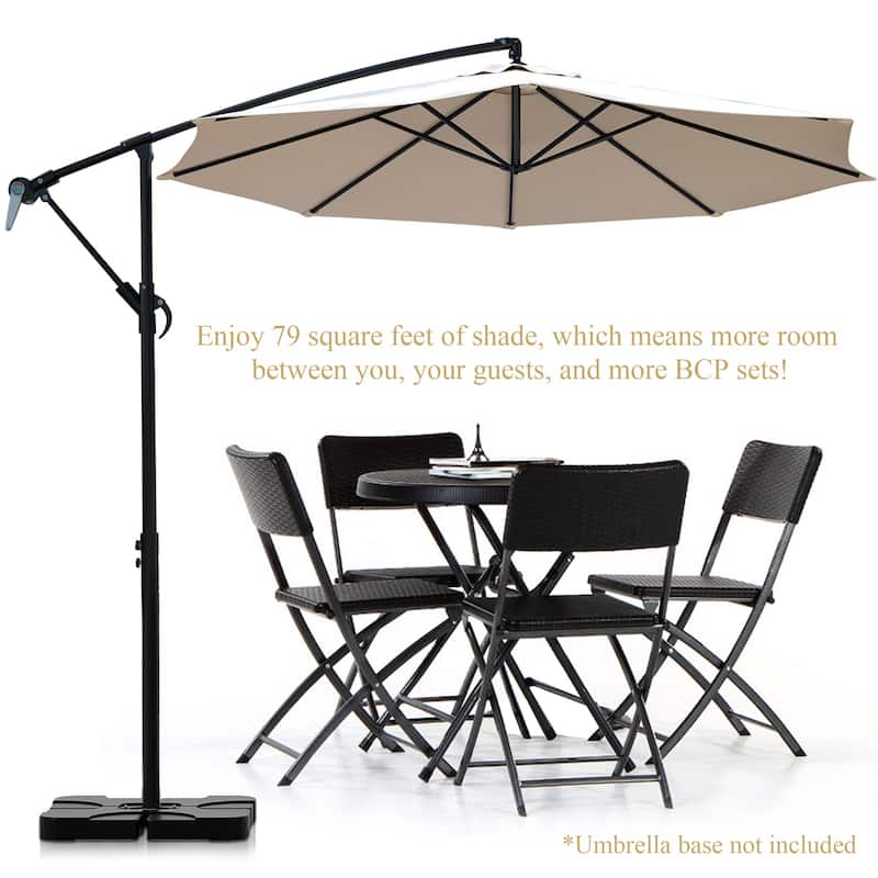 9.8ft Offset Patio Umbrella Offset Hanging Cantilever Patio Outdoor Market Umbrella UPF50 UV Protection