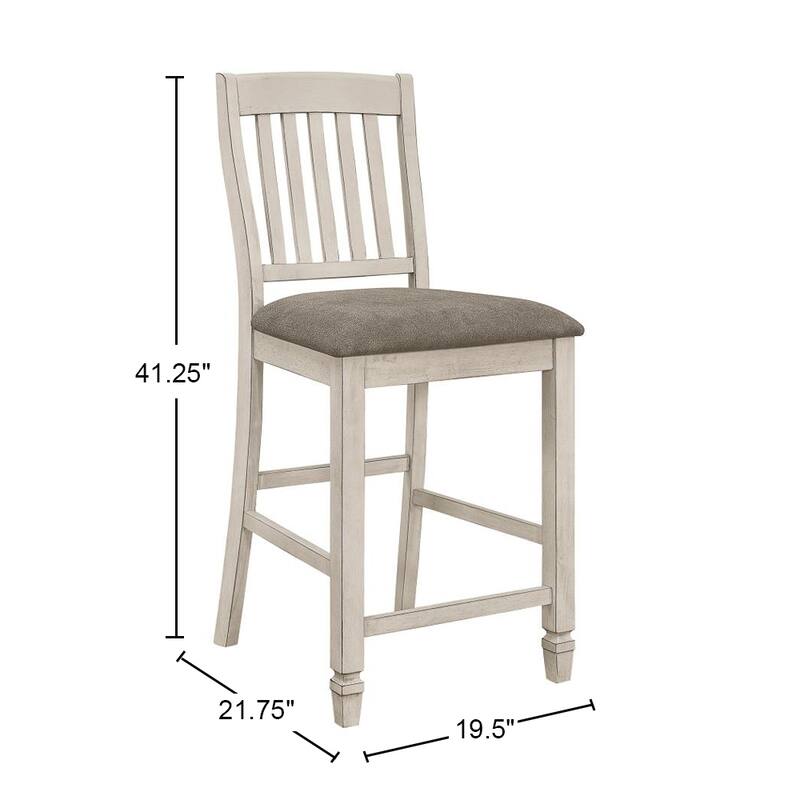Set of 2 Slat Back Counter Height Chair