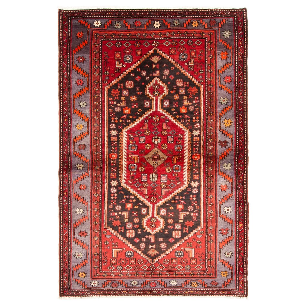 ECARPETGALLERY Hand-knotted Anadol Black Wool Rug - 4'7 x 7'3