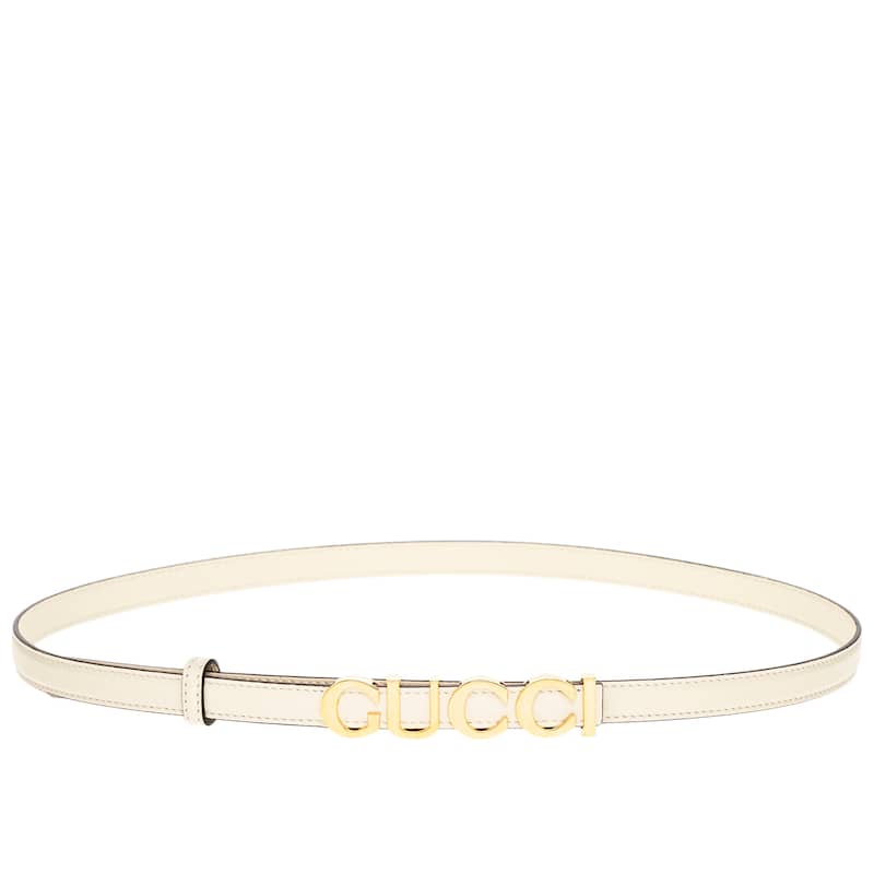 Gucci Buckle Thin Belt - 95 - White
