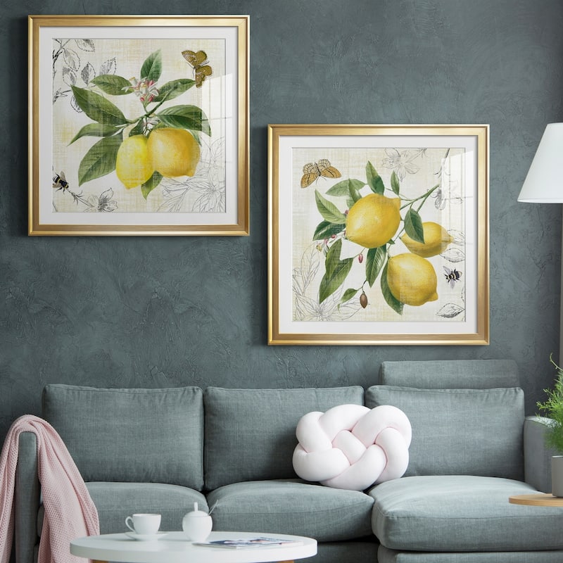 Linen Lemons I Premium Framed Print - Ready to Hang