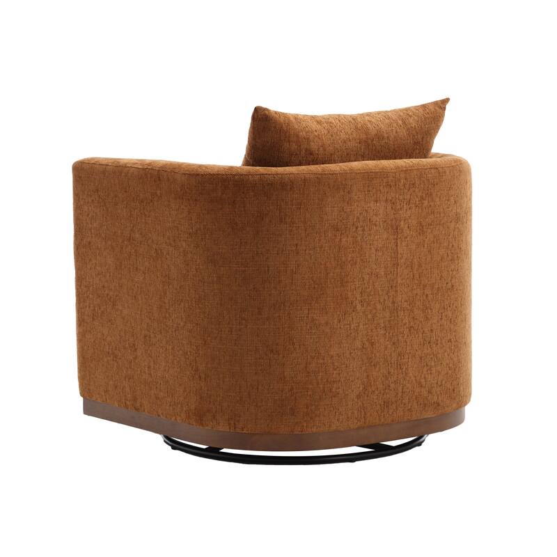 Swivel Barrel Chair, Round Accent Sofa Chair for Living Room, 360 Degree Swivel Barrel Club Chair, Leisure Arm Chair