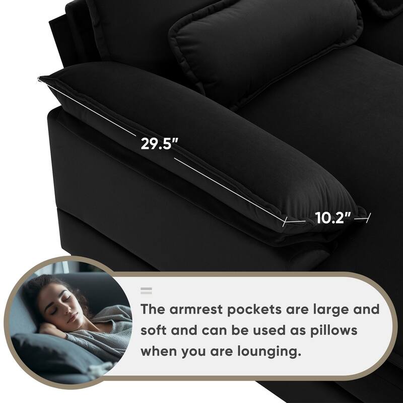 123*55" Modern U-shaped Sofa
