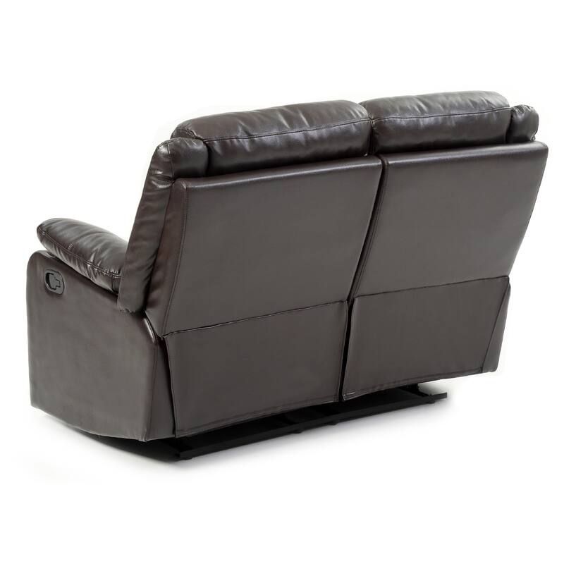 Faux leather 2-Seater Reclining Sofa - 55" - Dark Brown