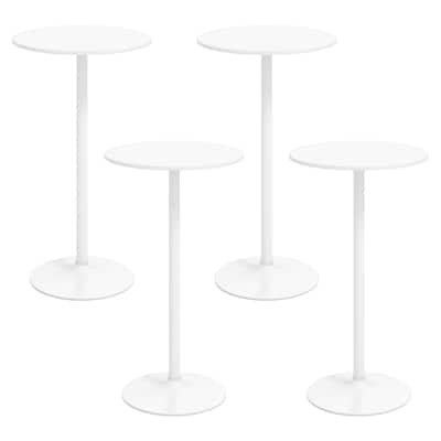 Gymax Round Bar Table Set of 4 w/Adjustable Height & Metal Base Modern