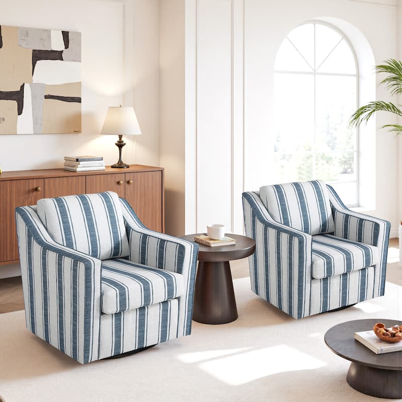 Modern Swivel Upholstered Armchair Accent chair Set of 2
