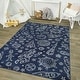 preview thumbnail 23 of 32, Taylor & Olive Space Rockets Kids Area Rug 5'3" Round - Blue/White - Round