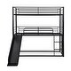 preview thumbnail 3 of 16, Multi-functional Twin Size Metal Bunk Bed with Ladders and Slide, Divided into Platform and Loft Bed
