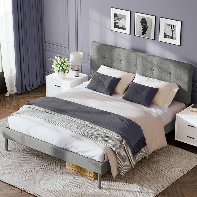 Modern Wooden Bed Frame With Headboard