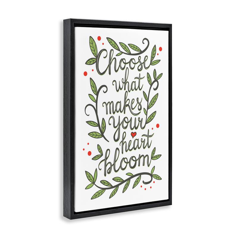 Stupell Makes Your Heart Bloom Framed Floater Canvas Wall Art Design By Martina Pavlova